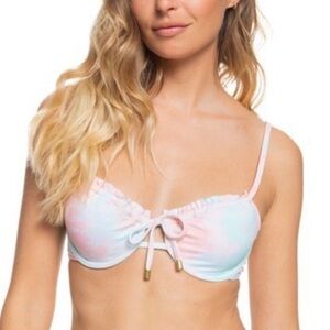 NWT Roxy Nautilus Tie Dye Cotton Candy Underwire Bikini Top